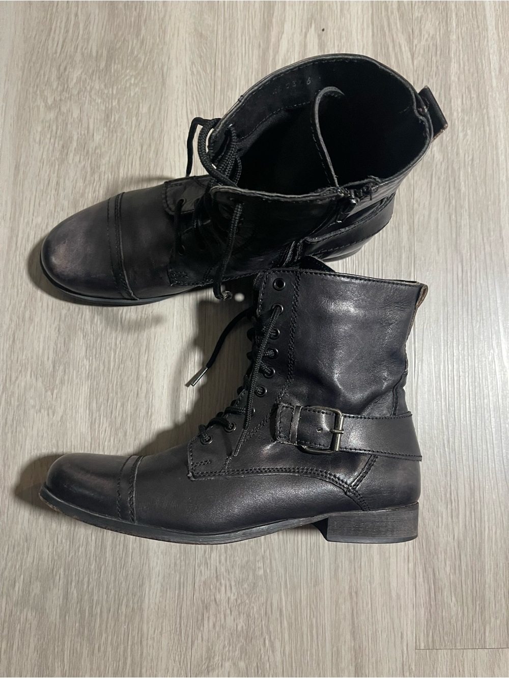Black Women’s Lace-Up Leather Combat Boots